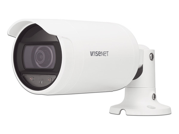 Cámara de vigilancia IP Tipo Bala Hanwha AN-OL7022R de 4MP, IR hasta 25m, WiseStream , IP66, PoE.