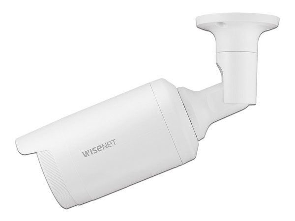 Cámara de vigilancia IP Tipo Bala Hanwha AN-OL7082R de 4MP, IR hasta 30m, WiseStream , IP66, PoE.
