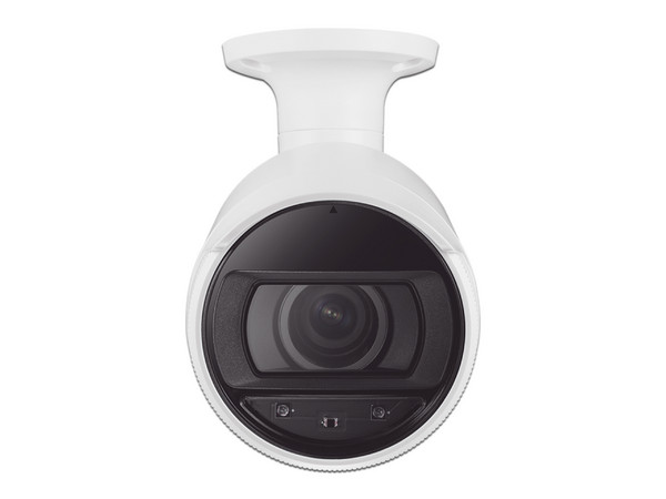 Cámara de vigilancia IP Tipo Bala Hanwha AN-OL7082R de 4MP, IR hasta 30m, WiseStream , IP66, PoE.

