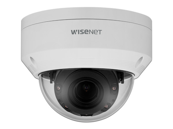 Cámara Tipo Domo Antivandálica Hanwha ANV-L7082R de 4MP, H.265, IR hasta 30m, IP66, IK10.