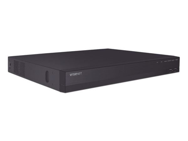 NVR Hanwha ARN-1610S, de 16 canales, 8MP, Wi-Fi, Color negro.