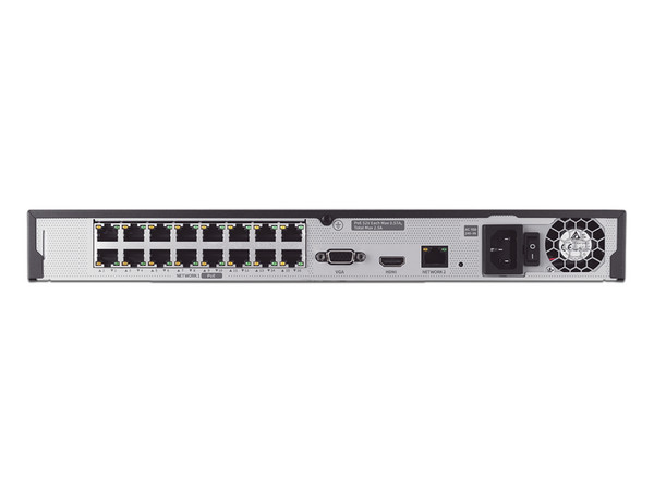 NVR Hanwha ARN-1610S, de 16 canales, 8MP, Wi-Fi, Color negro.