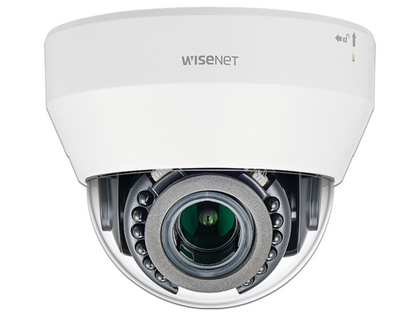 Cámara de vigilancia IP tipo domo Hanwha  LND-6070R, 1920x1080 (2MP), IR hasta 20m, PoE.