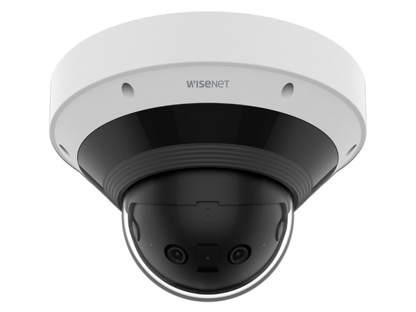 Cámara de Vigilancia Panorámica tipo Domo Hanwha PNM-C9022RV de 8MP (5120 x 1568), IR hasta 20m, Visión de 180 o 209 grados, Antivandálica.