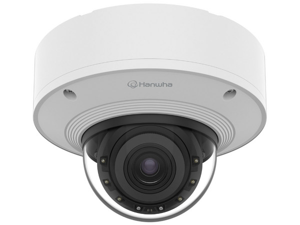 Cámara Tipo Domo Hanwha Vision  PNV-A6081R de 2MP (1920 x 1080), Lente de 4.38mm, IR hasta 40m, IP66, Color Blanco.