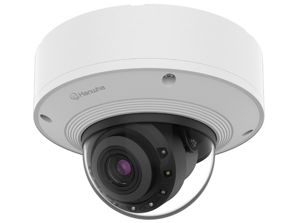 Cámara Tipo Domo Hanwha Vision  PNV-A6081R de 2MP (1920 x 1080), Lente de 4.38mm, IR hasta 40m, IP66, Color Blanco.