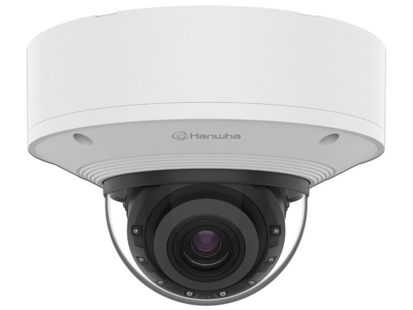 Cámara Tipo Domo Hanwha Vision  PNV-A6081R de 2MP (1920 x 1080), Lente de 4.38mm, IR hasta 40m, IP66, Color Blanco.