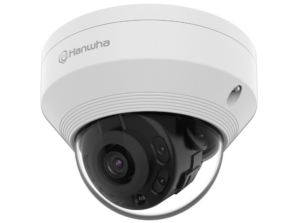 Cámara de Vigilancia tipo Domo Hanwha de 2MP (1920 x 1080), IR hasta 20m, IP66, IK10, Lector MicroSD hasta 128GB (No incluye memoria).