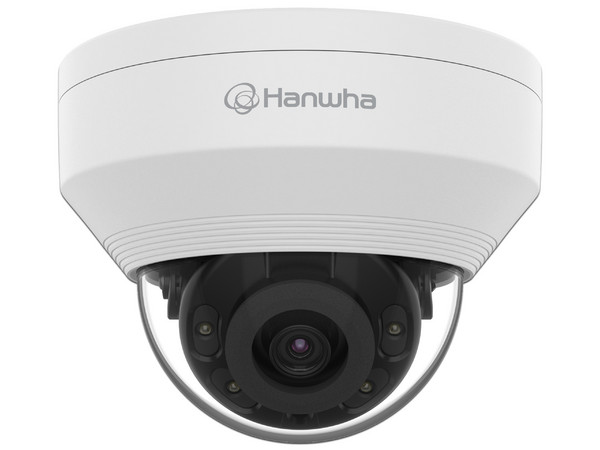 Cámara de Vigilancia tipo Domo Hanwha de 2MP (1920 x 1080), IR hasta 20m, IP66, IK10, Lector MicroSD hasta 128GB (No incluye memoria).