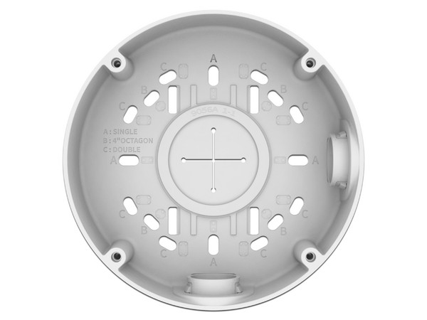 Caja de Conexiones Hanwha para Cámara  Wisenet QNO-C8083R y QNO-C9083R. Color Blanco.