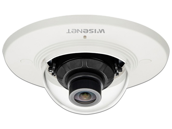 Cámara IP de vigilancia tipo domo Hanwha XND-8020F de 5MP, Lente 3.7mm, WDR 120db, H.265, WiseStream, PoE.