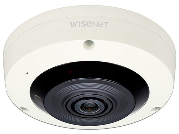 Cámara de Vigilancia Para Techo Hanwha XNF-8010R de 6MP (2048 x 2048), H.265/H.264, IR Hasta 15m.