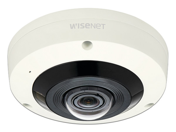 Cámara de vigilancia IP Tipo Fisheye Hanwha XNF-8010RV, PTZ Digital 8X, 6MP, IR de hasta 15m, IP66, IK10, PoE.
