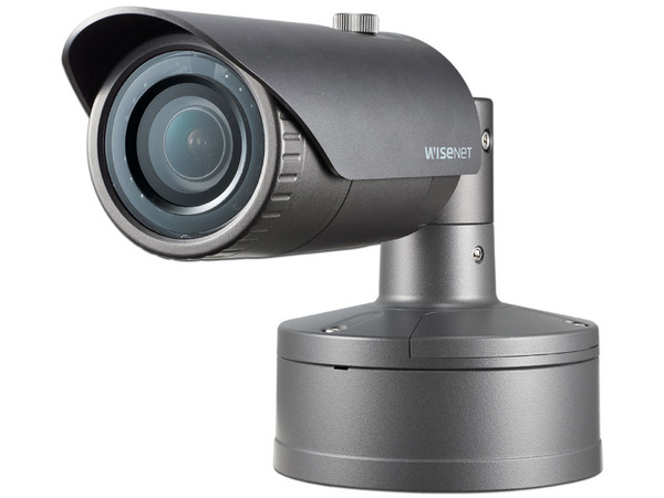 Cámara de Vigilancia IP Tipo Bala Hanwha XNO-8020R de 5MP (2560 x 1920), Lente de 3.7mm, IR hasta 30m, IP67, Color Negro.