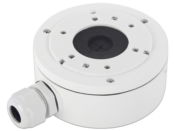Caja de Conexiones Syscom DS-1280ZJ-XS-AX compatible con DS-2CD20XX, B8-TURBOXX, E8-TURBOXX, LE7-TURBOXX, LB7-TURBOXX. Color Blanco