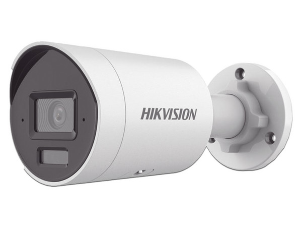 Cámara IP  Tipo Bala Hikvision DS-2CD2023G2-LI2U de 2MP (1920 x 1080), Lente de 2.8mm, IR hasta 40m, IP67, Micrófono Integrado, Color Blanco.