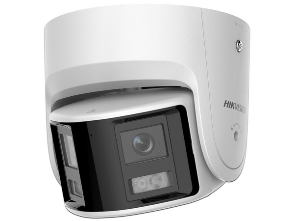Cámara IP de Vigilancia Tipo Torreta Hikvision DS-2CD2346G2P-ISU/SL(C) de 4MP (3632 x 1632), 2 Lente de 2.8 mm, IR hasta 30m, AcuSense, IP67.