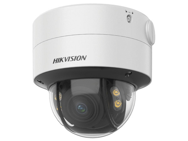 Cámara Tipo Domo Hikvision DS-2CD2747G2T-LZS(C) de 4MP (2688 x 1520), Lente de 2.8mm, Luz Blanca de hasta 40m, IP67, Color Blanco.