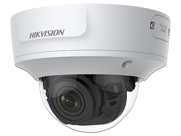 Cámara de vigilancia IP tipo domo Hikvision DS-2CD2763G1-IZS, 3072 x 2048 (6MP), IR hasta 30m, IP67, IK10, PoE+.