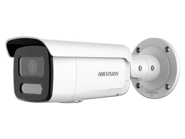 Camara Tipo Bala IP HIKVISION de 8 MP, Lente 4 mm, IR de 60 mts, IP67, Micrófono Integrado. Color Blanco