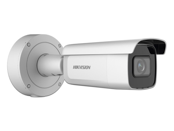 Cámara de vigilancia IP Tipo Bala Hikvision DS-2CD3686G2-IZS(H), 4K, IR hasta 60m, IP66, IK10, PoE+.