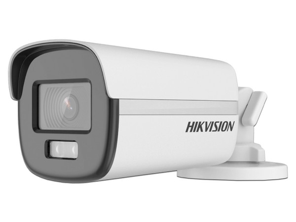 Cámara de vigilancia Hikvision ColorVu 2CE12DF0T tipo Bala de 2MP, Lente 2.8mm, IR hasta 40 metros, IP67.