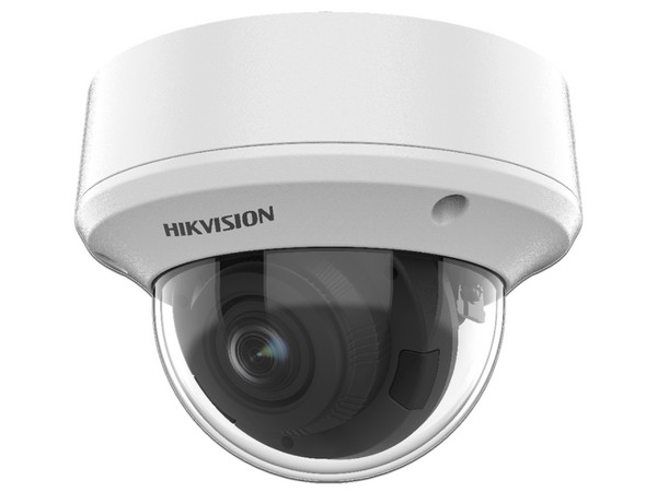 Cámara de Vigilancia IP Tipo Domo Hikvision DS-2CE5AH0T-AVPIT3ZF de 5MP (2560 x 1944), Lente 2.7 mm, IR Hasta 40m, Color Blanco.