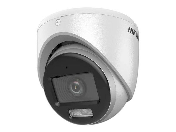 Cámara de Vigilancia tipo Domo Hikvision DS-2CE70DF0T-LMFS de 2MP (1920 x 1080), IR hasta 20m, Luz Blanca hasta 20m, Micrófono Integrado, IP67.