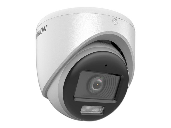 Cámara de Vigilancia tipo Domo Hikvision DS-2CE70DF0T-LMFS de 2MP (1920 x 1080), IR hasta 20m, Luz Blanca hasta 20m, Micrófono Integrado, IP67.