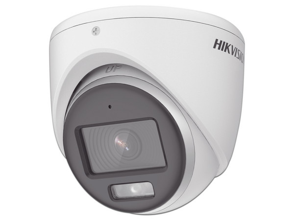 Cámara de Vigilancia Tipo Domo Hikvision DS-2CE70KF0T-MFS de 5MP (2592 x 1944), Lente 2.8 mm, Micrófono Integrado, Luz Blanca 20 m, Color Blanco.