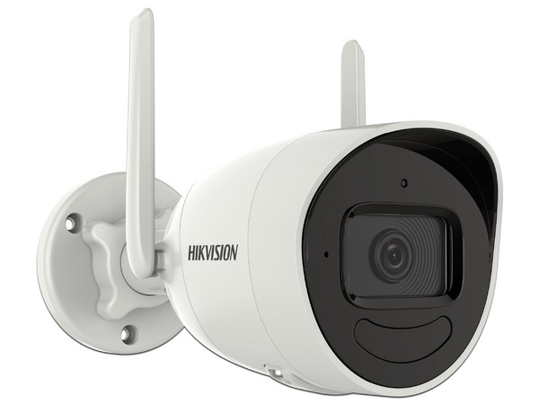 Cámara IP Tipo Bala Hikvision DS-2CV2021G2-IDW(W) de 2MP (1920 x 1080), Lente de 2.8mm, IR de Hasta 30m, AcuSense Lite, Wi-Fi, Ranura MicroSD, IP66. Color Blanco.