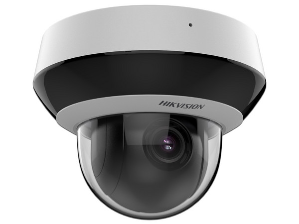 Cámara PTZ IP Tipo Mini Domo Hikvision DS-2DE2A404IWG1-E de 4MP (2560 x 1440), Lente de 2.8mm, IR de Hasta 20m, AcuSense, IP66, Ranura de Tarjetas MicroSD. Color Blanco.