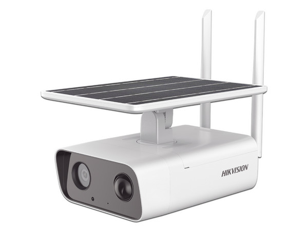 Kit de Cámara de Vigilancia IP Tipo Bala Hikvision DS-2XS2T41G0-ID/4G/C04S05 de 4MP, Lente 4 mm, Soporta MicroSD de hasta 256GB (no incluida) IR Hasta 30m, Incluye Panel solar, bateria de respaldo de litio 10Ah y accesorios de instalación, Color Blanco.