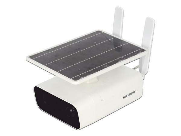 Kit de Cámara de Vigilancia IP Tipo Bala Hikvision DS-2XS2T41G0-ID/4G/C04S05 de 4MP, Lente 4 mm, Soporta MicroSD de hasta 256GB (no incluida) IR Hasta 30m, Incluye Panel solar, bateria de respaldo de litio 10Ah y accesorios de instalación, Color Blanco.