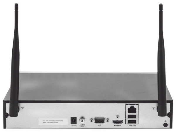 NA NVR Hikvision DS-7100NI-K1/W/M(C) de 4 canales IP, Salida de video HDMI/VGA, Resolución Full HD, Almacenamiento SATA de hasta 6TB (no incluidos).