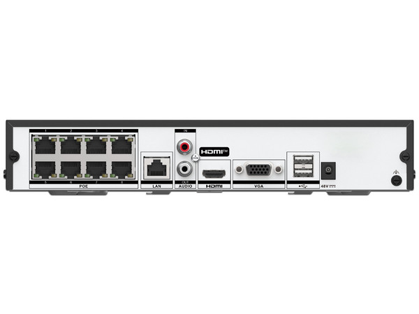 NVR Hikvision DS-7608NI-Q1/8P(E) de 8 Canales IP, 8 Puertos PoE, 1 Bahía de Disco Duro (No Incluido), 300 Metros PoE. Color Negro.