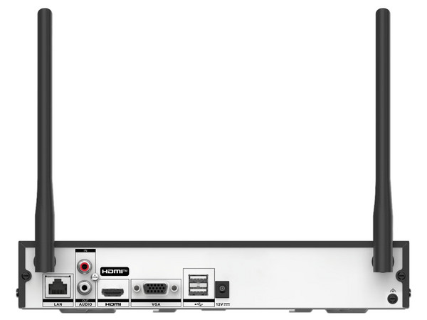 NVR Hikvision DS-7608NI-Q1/W de 8 Canales IP, 1 Bahía de Disco Duro (No Integrado), Compresión H.265+. Color Negro.