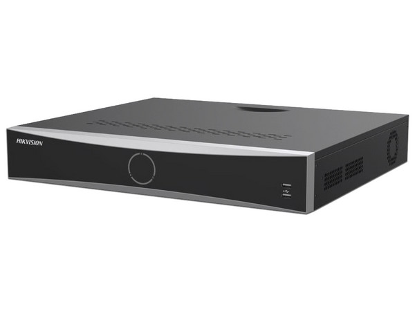 NVR Hikvision DS-7732NXI-K4/16P(E) de 32 canales IP, 16 Puertos PoE, Reconocimiento Facial, AcuSense, 4 Bahías de Disco Duro (No Incluidos). Color Negro.