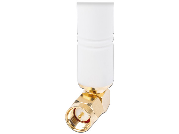 Antena WiFi de Repuesto para Cámaras IP Hikvision, 3 dBi de Ganancia, Frecuencia 2.4 - 2.5 GHz, Conector Terminal con PIN, Color Blanco.