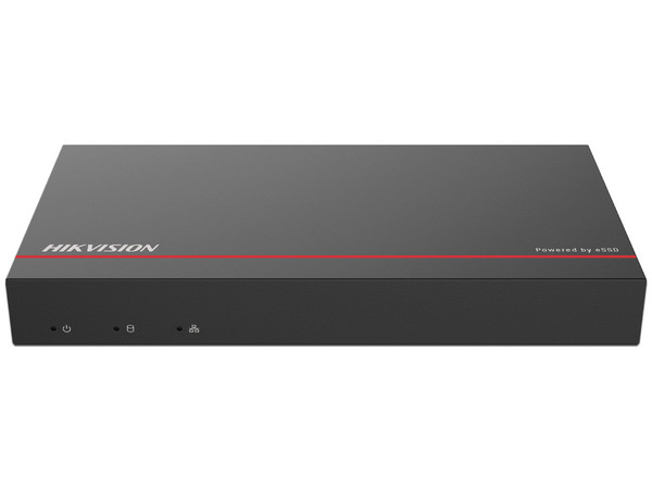 NVR Hikvision DS-E08NI-Q1/8P/1T de 8 Canales IP, 8 Puertos PoE+, SSD de 1TB, Diseño Compacto, Color Negro.