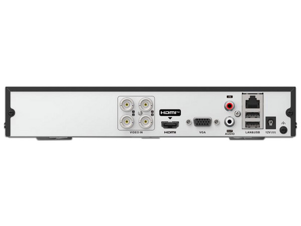DVR HikVision DVR-204G-M1/T de 4 canales TurboHD y 1 canal IP, 2MP 1080p, AcuSense Lite, 1 puerto SATA de hasta 4TB (No incluye disco duro).