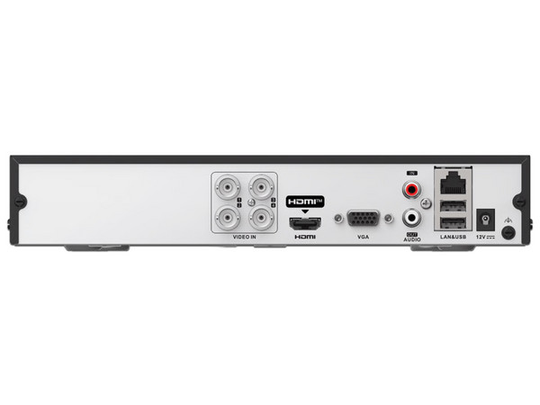 DVR Hikvision IDS-7204HQHI-M1/T de 4 Canales TurboHD, 2 Canales IP, 5MP Lite, 3K Lite (2560 x 1440), AcuSense, 1 Bahía para Disco Duro. Color Negro.
