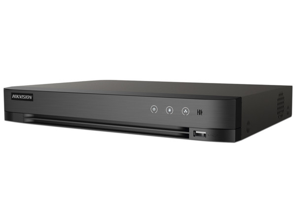 DVR Hikvision IDS-7204HUHI-M1/S de 4 canales TurboHD y 4 canales IP, 8MP, 1 puerto SATA de hasta 10TB (No incluye disco duro).