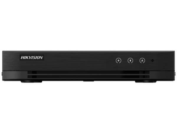 DVR Hikvision IDS-7204HUHI-M1/T de 4 Canales TurboHD + 4 Canales IP de hasta 8MP (4K), Audio por Coaxitron, Bahía de Disco Duro(No Incluido), H.265+, ACUSENSE. Color Negro.