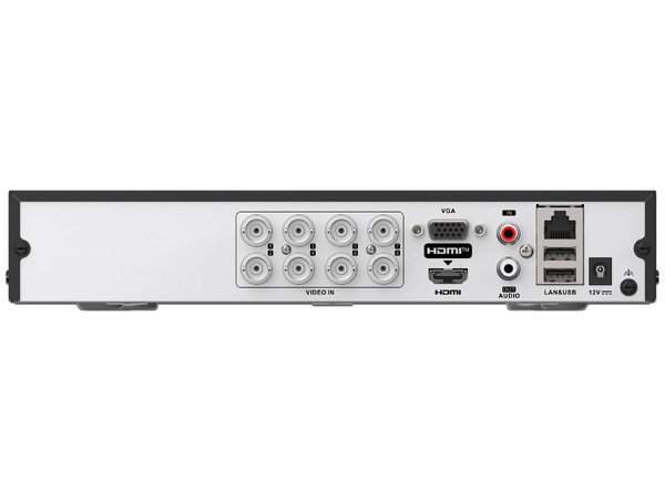 DVR Hikvision IDS-7208HUHI-M1/T de 8 Canales TurboHD + 8 Canales IP de hasta 8MP (4k), Audio dual por Coaxitron, Bahía de Disco Duro(No Incluido), H.265+
