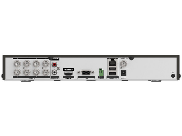DVR Hikvision IDS-7208HUHI-M1/XT de 8 canales + 8 Canales IP de hasta 8MP (4k), Audio dual por Coaxitron, 1 Bahía de Disco Duro(No Incluido, soporta hasta 10Tb), H.265+