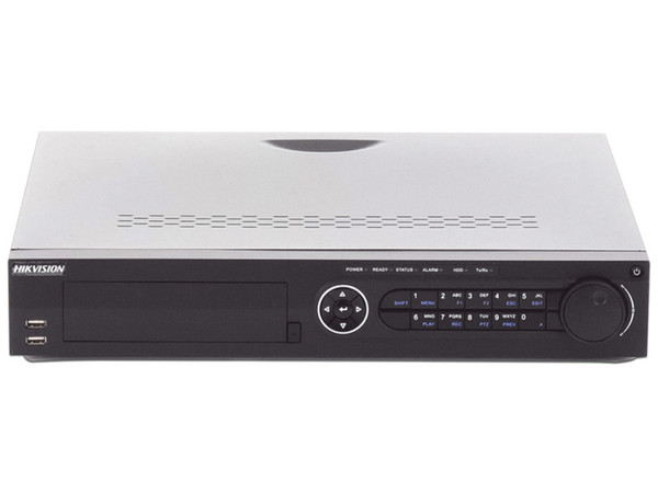 DVR Hikvision de 16 Canales TurboHD, 4 Canales IP, 4 MP, 4 Bahías de Disco Duro de hasta 12TB, 4 Canales de Audio, Videoanalisis, 16 Entradas de Alarma.