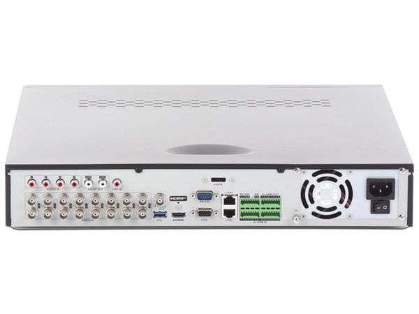 DVR Hikvision de 16 Canales TurboHD, 4 Canales IP, 4 MP, 4 Bahías de Disco Duro de hasta 12TB, 4 Canales de Audio, Videoanalisis, 16 Entradas de Alarma.
