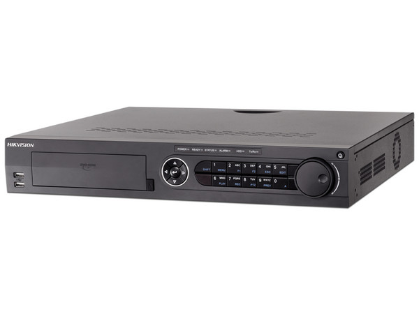 DVR Hikvision de 16 Canales TurboHD, 4 Canales IP, 4MP, 4 Bahías de Disco Duro de hasta 12TB, 4 Canales de Audio, Videoanalisis, 16 Entradas de Alarma.