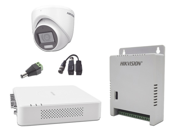 KIT TurboHD 1080p Hikvision KH1080P8EWFH, Incluye: 1 DVR de 8 Canales con audio por coaxitron, 8 Cámaras con Micrófono, 8 Transceptores, 8 Conectores y una Fuente de Poder Profesional.
